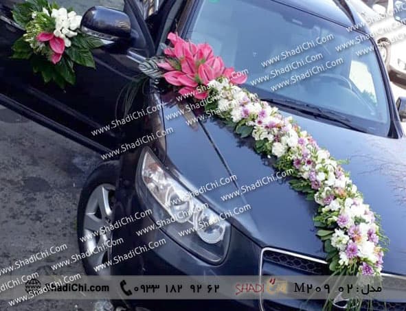 ماشین عروس با گل داوودی — تصویر ۵