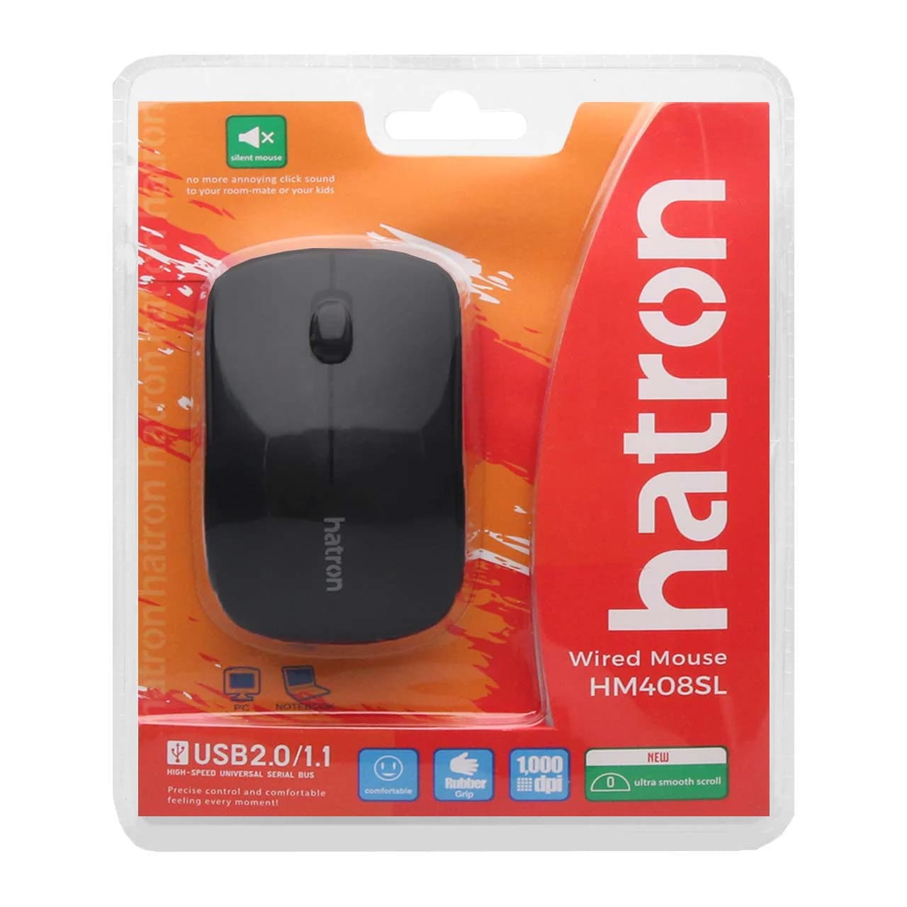 موس سیم دار بی صدا هترون مدل hatron hm408sl — تصویر ۸