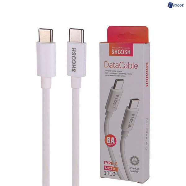 کابل شارژر تایپ سی به تایپ سی مدل Shoosh SH251C