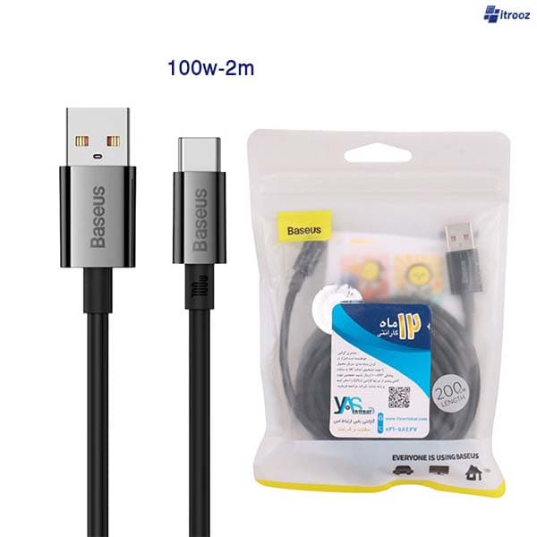 کابل شارژ تایپ سی 100وات بیسوس baseus pb1304z — تصویر ۲