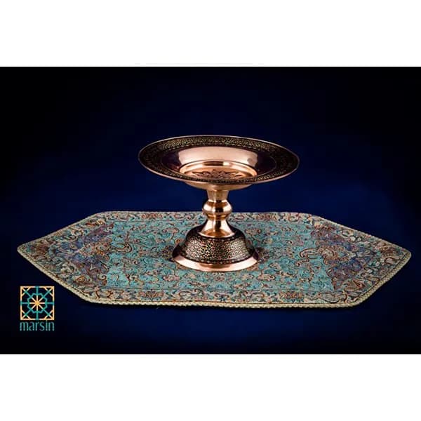 شیرینی خوری مس و خاتم 25 سانتی کد 46 — تصویر ۲