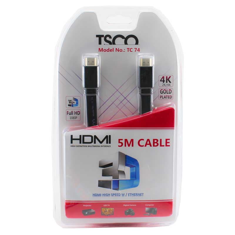 کابل تسکو فلت TSCO HDMI TC-74 3D 5m