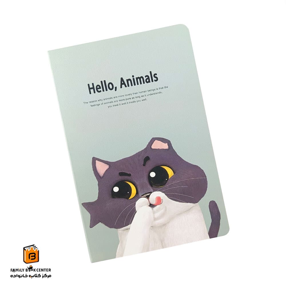 دفتر خط دار حیوانات طرح گربه