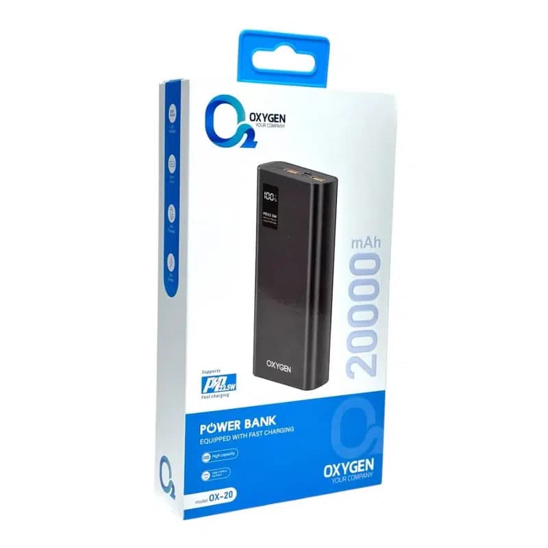 پاوربانک اکسیژن مدل OX-20 ظرفیت 20000 میلی آمپر ساعت — تصویر ۳