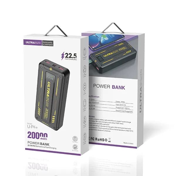 پاور بانک فست شارژ اولتراسور مدل +U-P4 ظرفیت 20000 میلی آمپرساعت — تصویر ۱۱