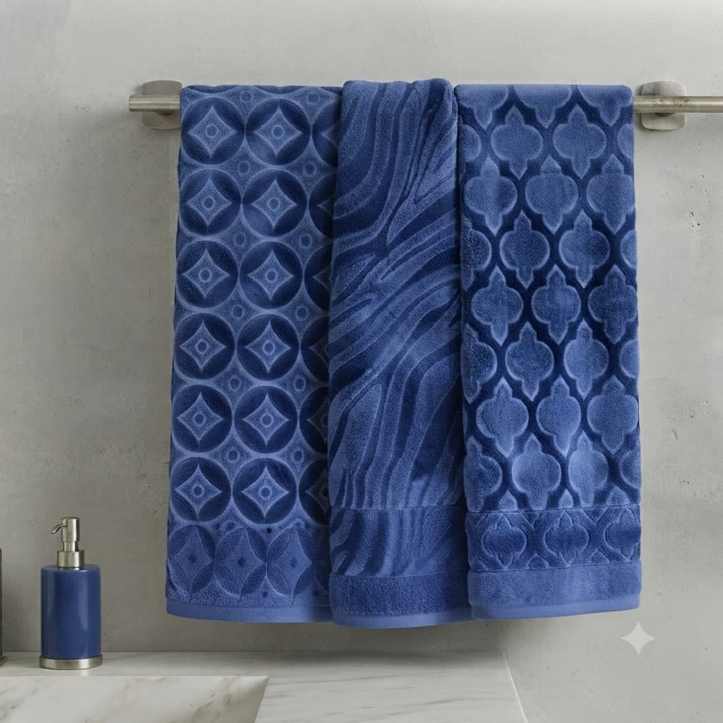 حوله دستی 40×80 آبی تبریز
