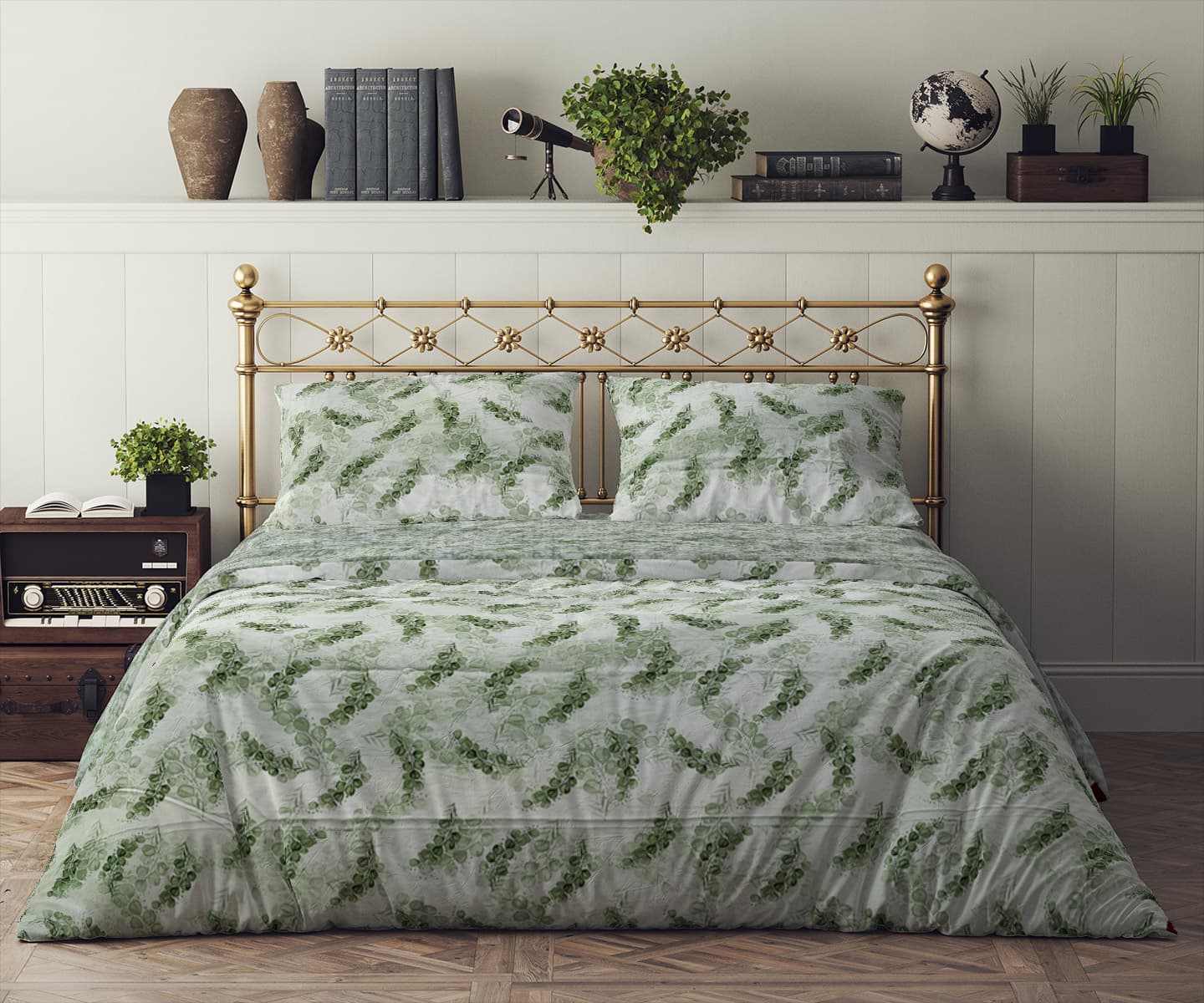 ست لحاف کاوری دونفره آویسا سبز Queen size