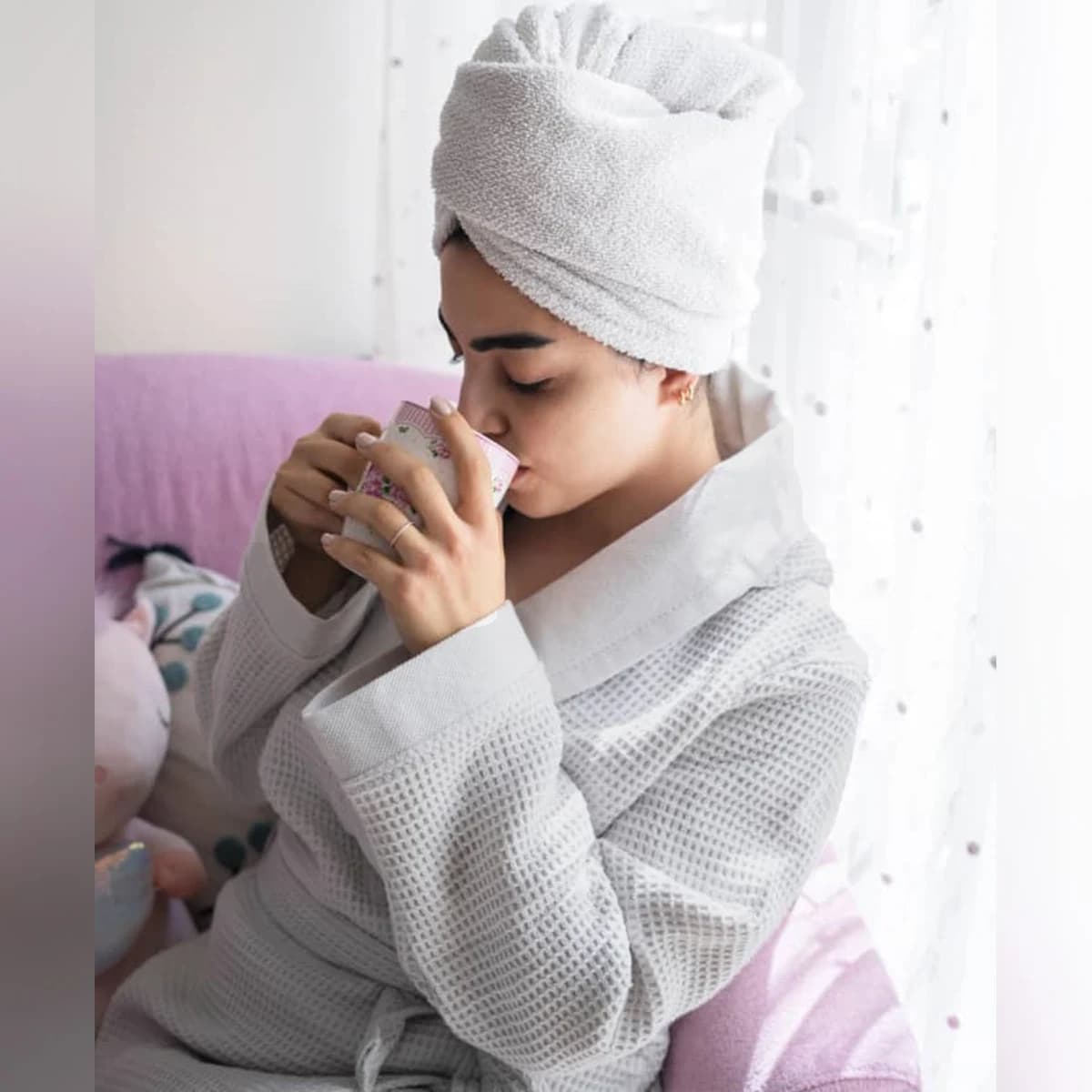 حوله پالتویی کلاه دار برایتون طوسی روشن نارین ساپ مدیوم