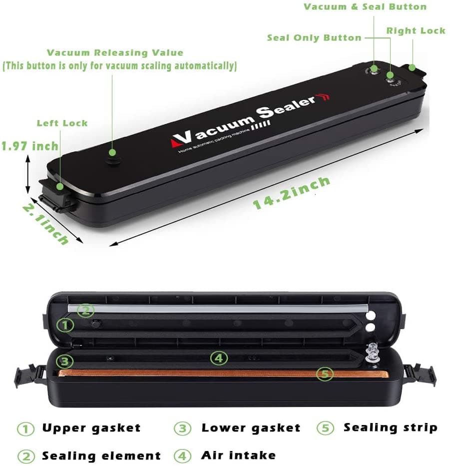 دستگاه پلمپ وکیوم خانگی کیسه فریزر vacuum sealer — تصویر ۸