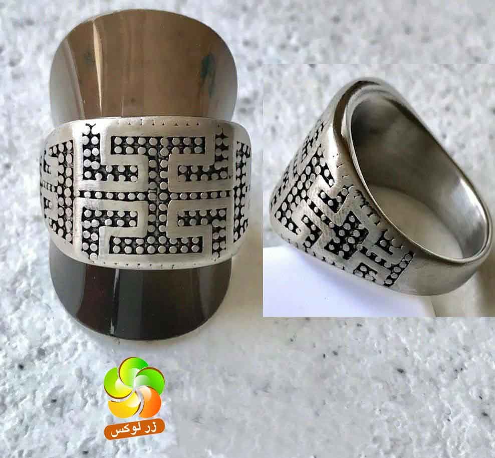 انگشتر استیل مردانه طرح دار