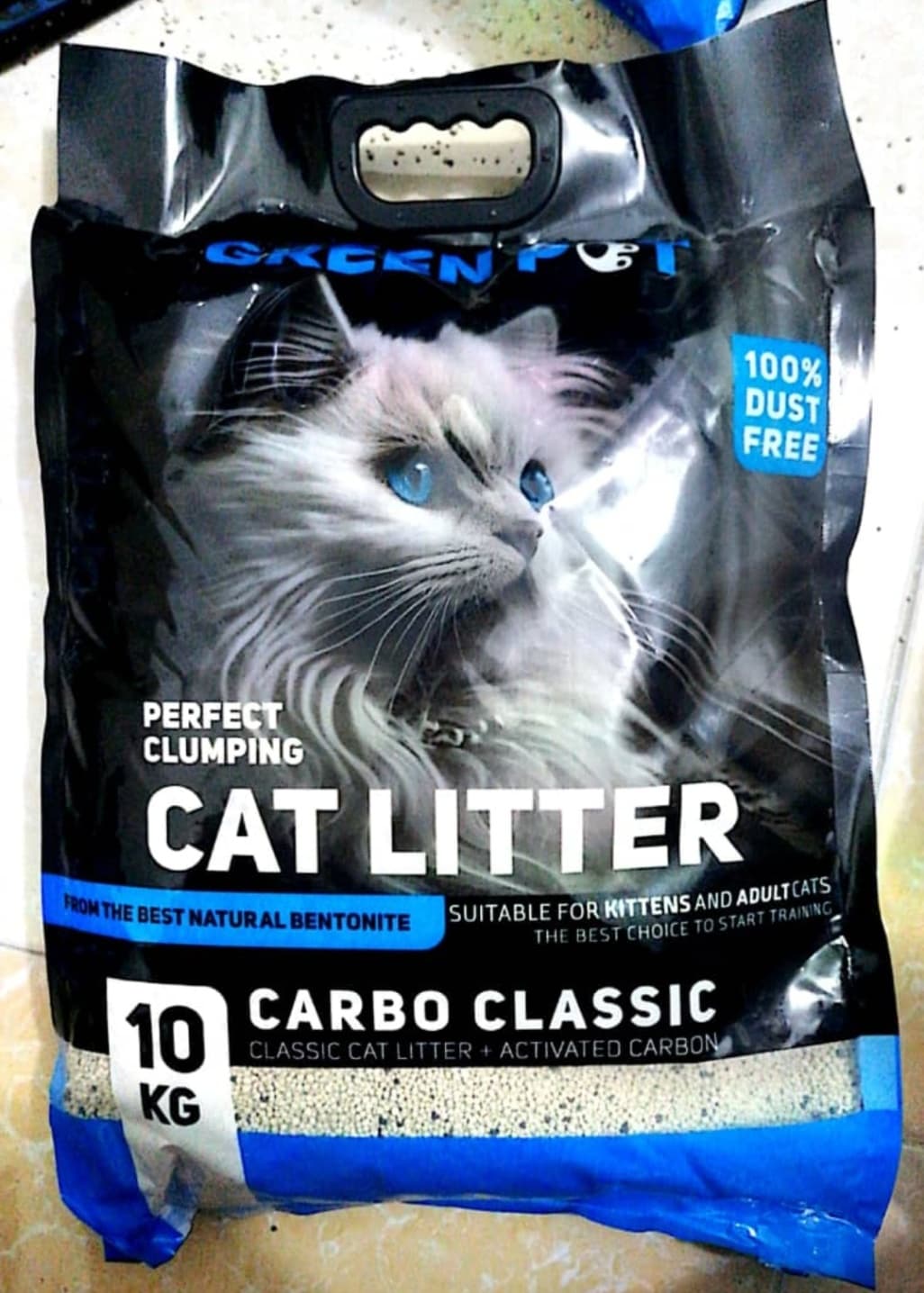 خاک گربه green pet مدل کربن دار وزن 10 کیلوگرم — تصویر ۴