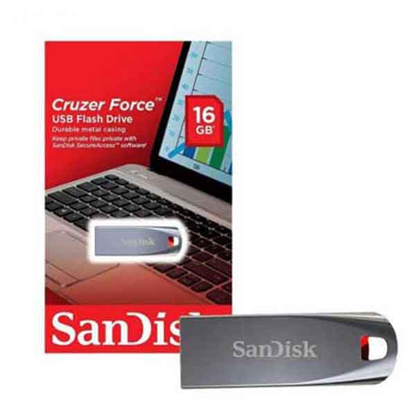 فلش مموری سندیسک ۱۶ گیگابایت مدل Cruzer Force SDCZ71