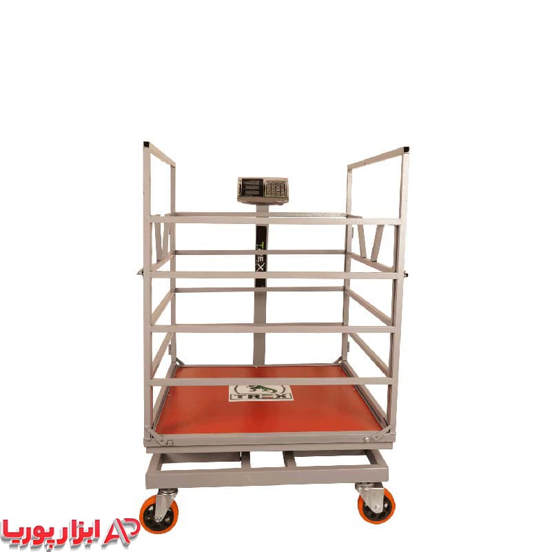 باسکول ۳۰۰ کیلویی دامکش تیرکس ۹۰*۹۰ چرخ دار — تصویر ۸