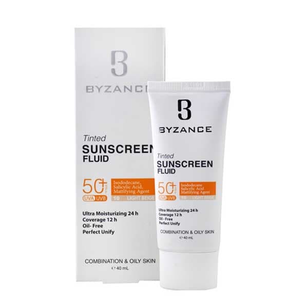 فلویید ضدآفتاب رنگی SPF+50 پوست چرب بیزانس