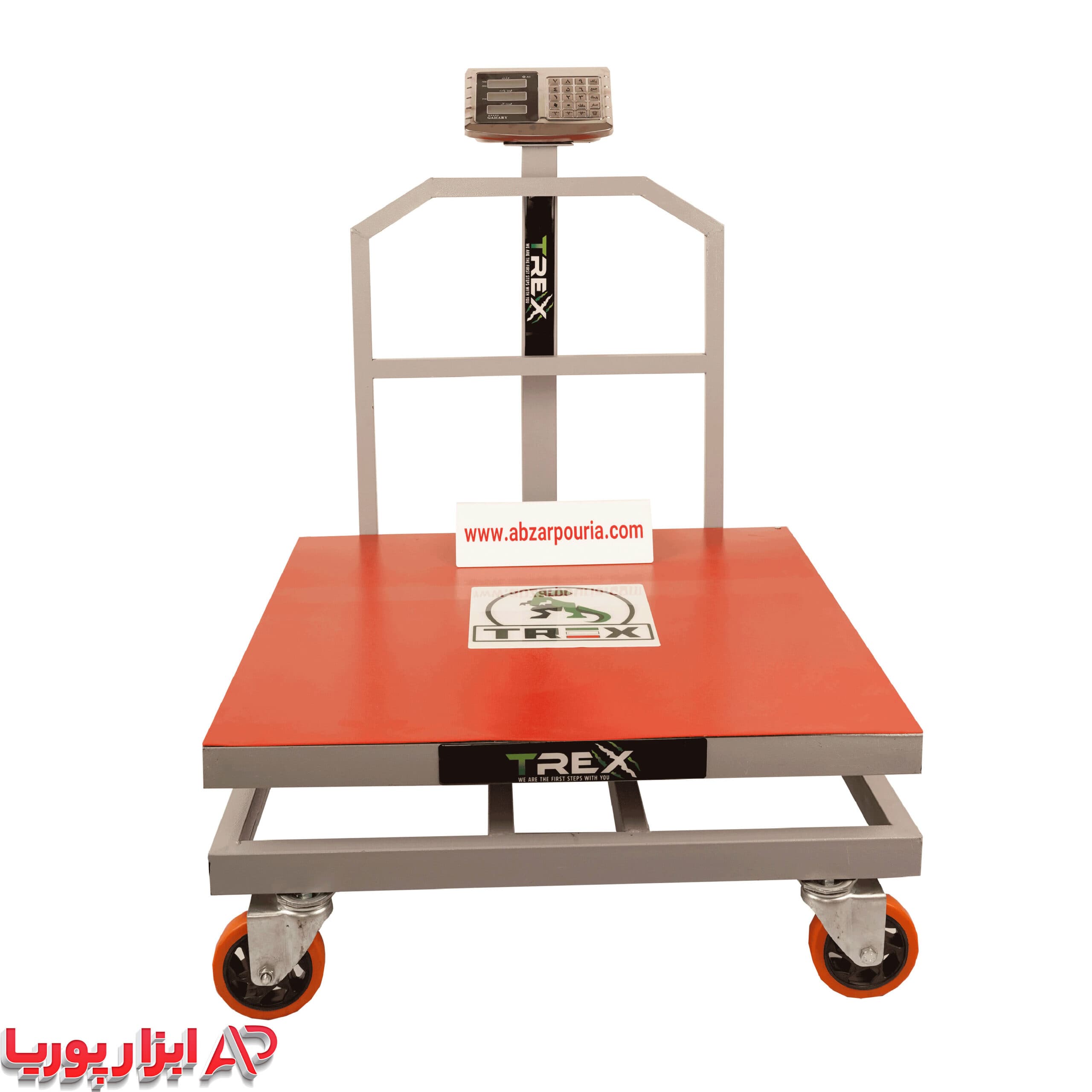 باسکول 600 کیلویی کمری بدنه تیرکس 80*80 + چرخ دار پرو