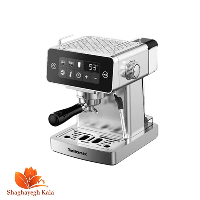 اسپرسوساز تلیونیکس مدل 5196 با توان 1350 وات و فشار بخار 20 بار – پمپ اولکا برای عصاره‌گیری عمیق و کرم بی‌نظیر