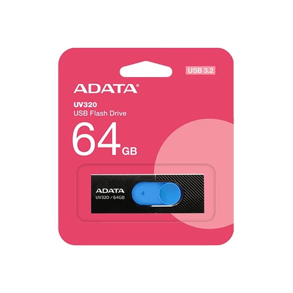 فلش مموری 64 گیگابایت ای دیتا مدل Adata UV320 با گارانتی 60 ماهه شرکتی