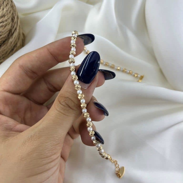 پابند زنانه مدل توپی مروارید البرنادو کد A4641 — تصویر ۴