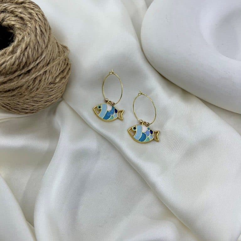 گوشواره زنانه مدل ماهی کد E6518 — تصویر ۶