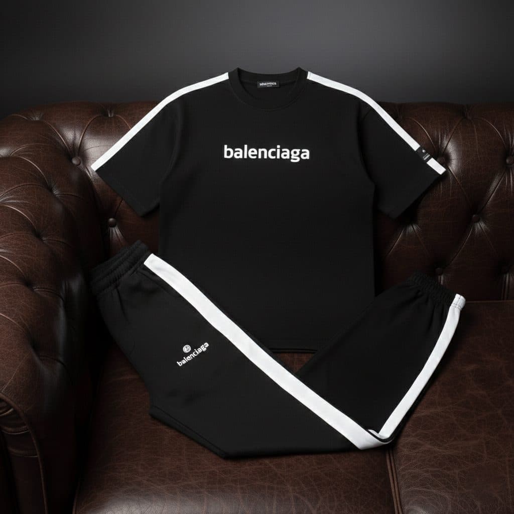 ست تیشرت و شلوار مردانه بنگال کش Balenciaga-مشکی — تصویر ۵