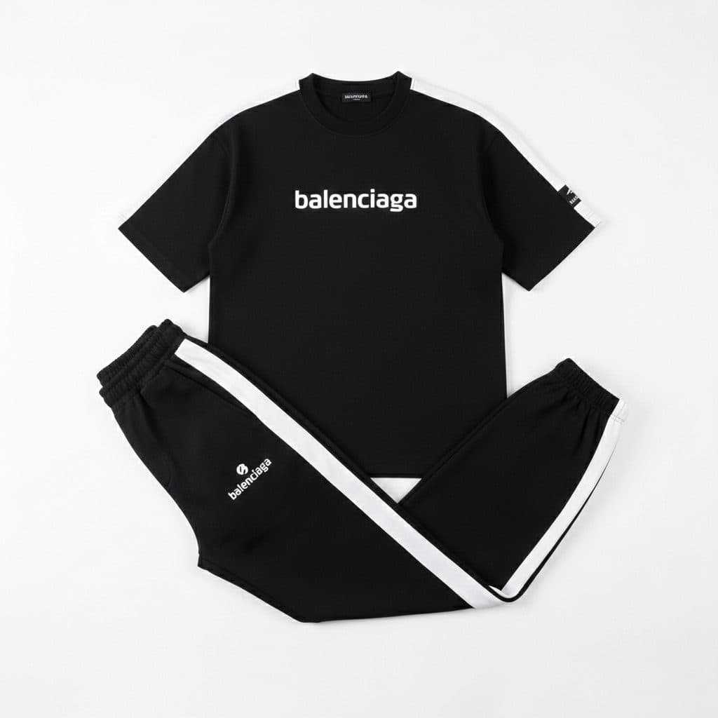 ست تیشرت و شلوار مردانه بنگال کش Balenciaga-مشکی