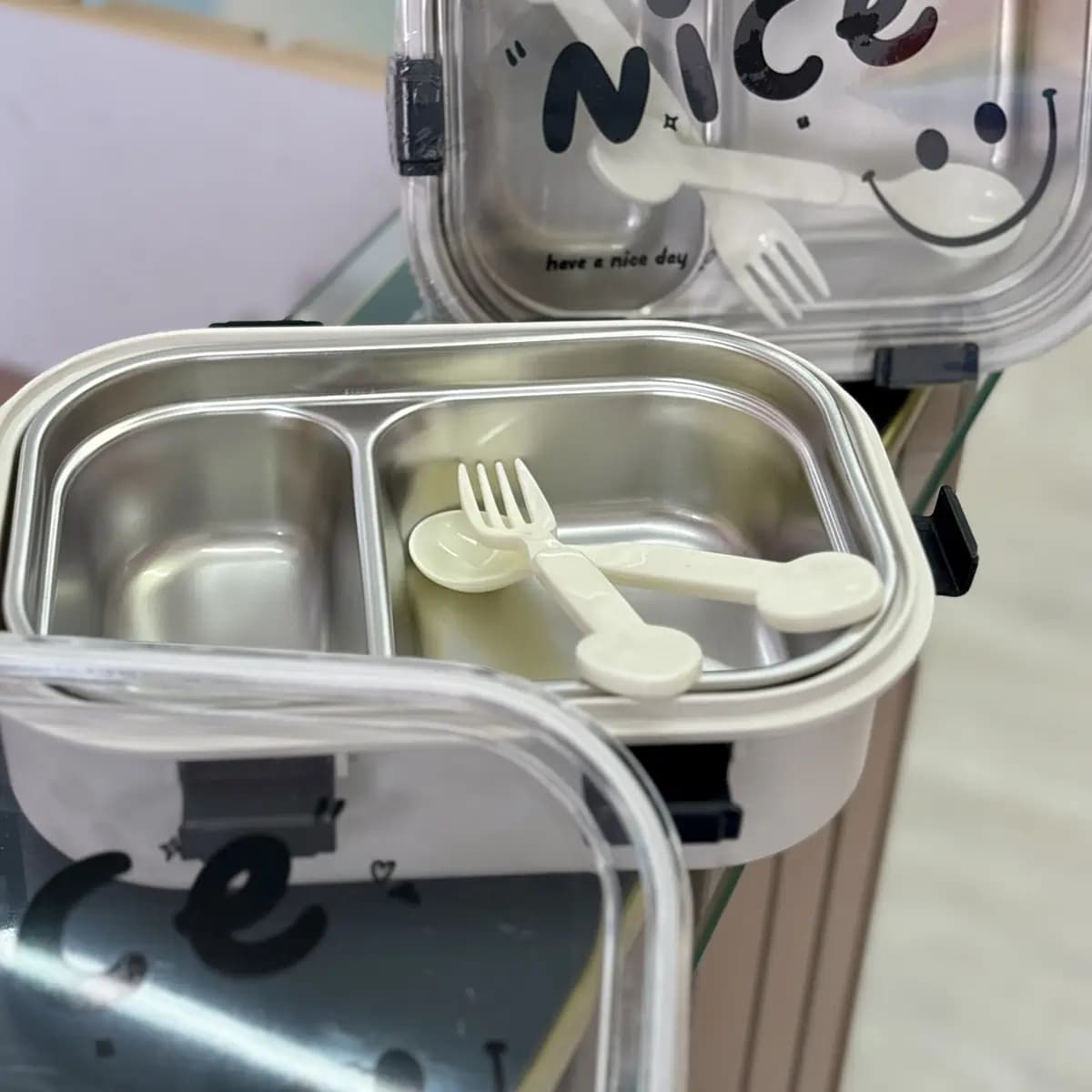 ظرف غذا داخل استیل nice سفید — تصویر ۸