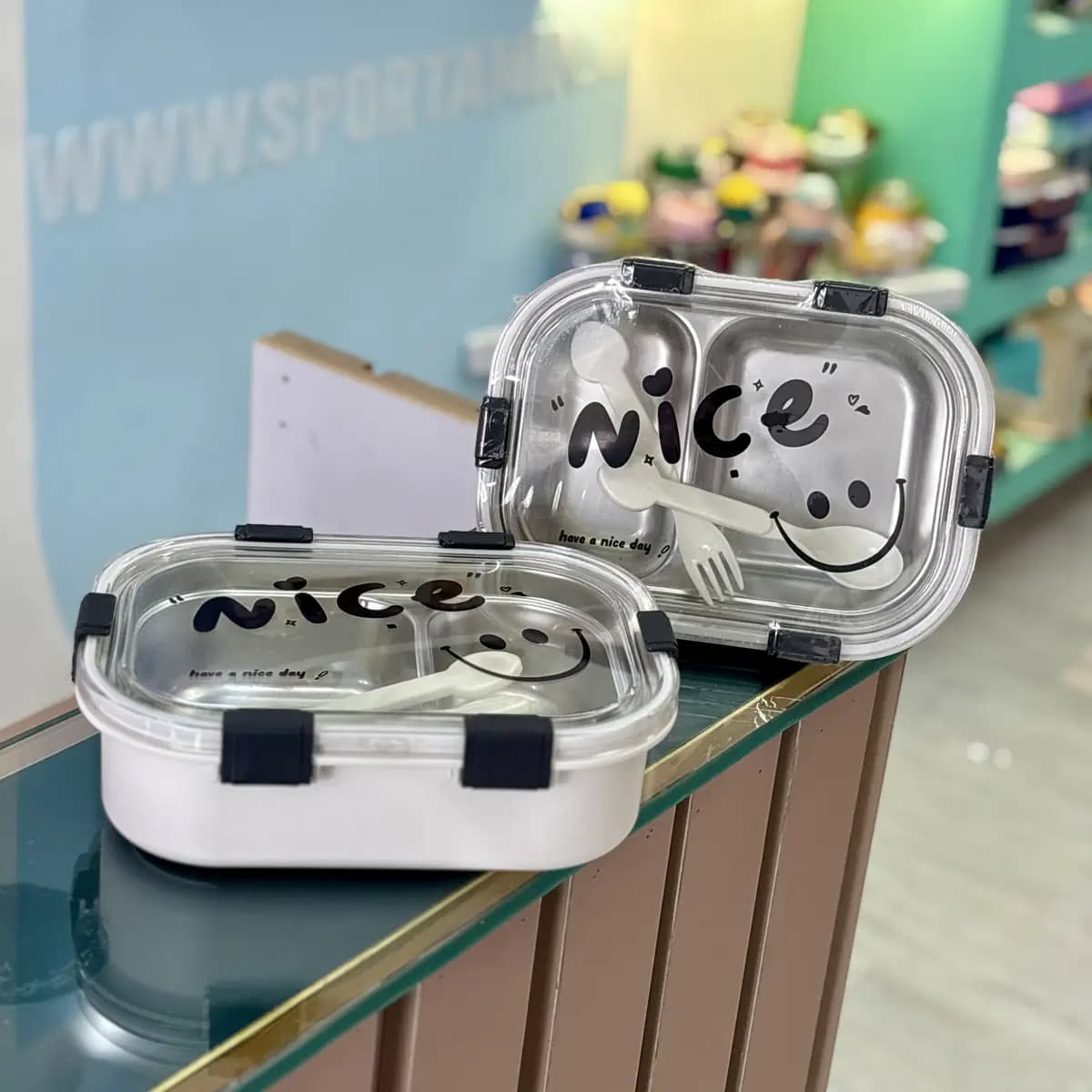 ظرف غذا داخل استیل nice سفید — تصویر ۲
