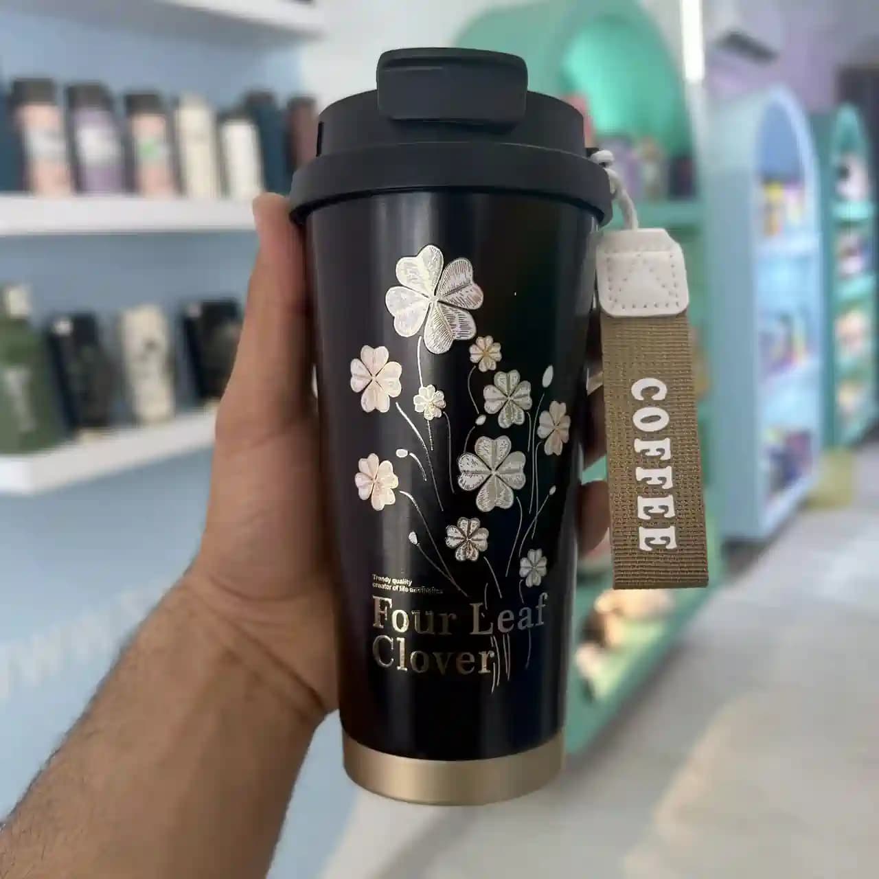 تراول ماگ دو حالت گلدار برجسته leaf — تصویر ۸