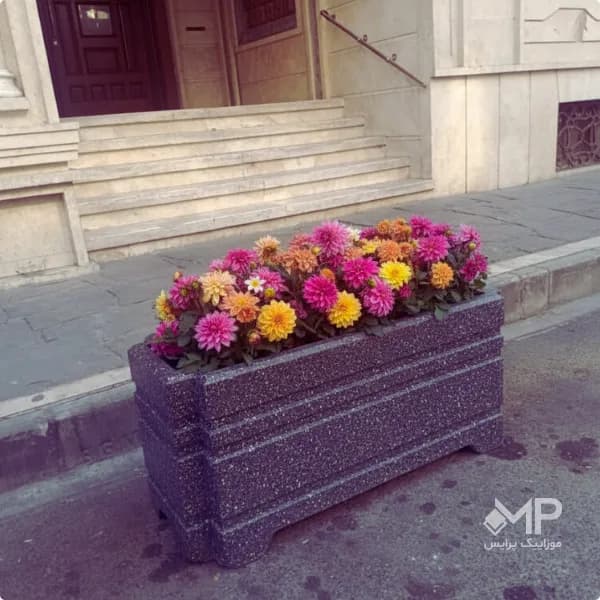 گلدان بتنی 3خط مستطیل مرکب (طول120، عرض50، ارتفاع50، وزن:300) — تصویر ۷
