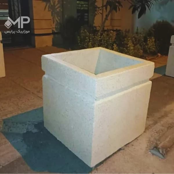 گلدان بتنی مدرن 1خط مربع (ابعاد موجود: 40×40 و 60×60 و 70×70، وزن:متغیر) — تصویر ۸