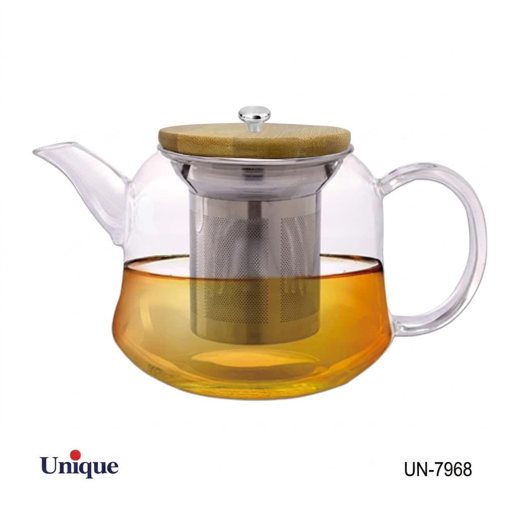 قوری پیرکس 1000میلی درب بامبو یونیک کد UN-7968 — تصویر ۸