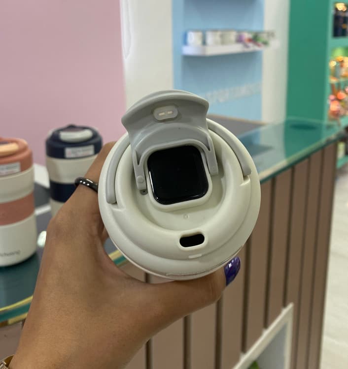 تراول ماگ coffee دور سیلیکونی دماسنج دار — تصویر ۷