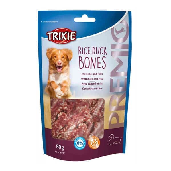 تشویقی سگ تریکسی مدل RICE DUCK BONES وزن 80 گرم — تصویر ۳
