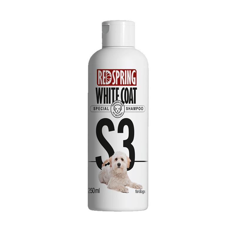شامپو سگ S3 مخصوص مو‌های سفید و روشن رداسپرینگ Redspring White Coat Shampoo S3 حجم 250 میلی لیتر