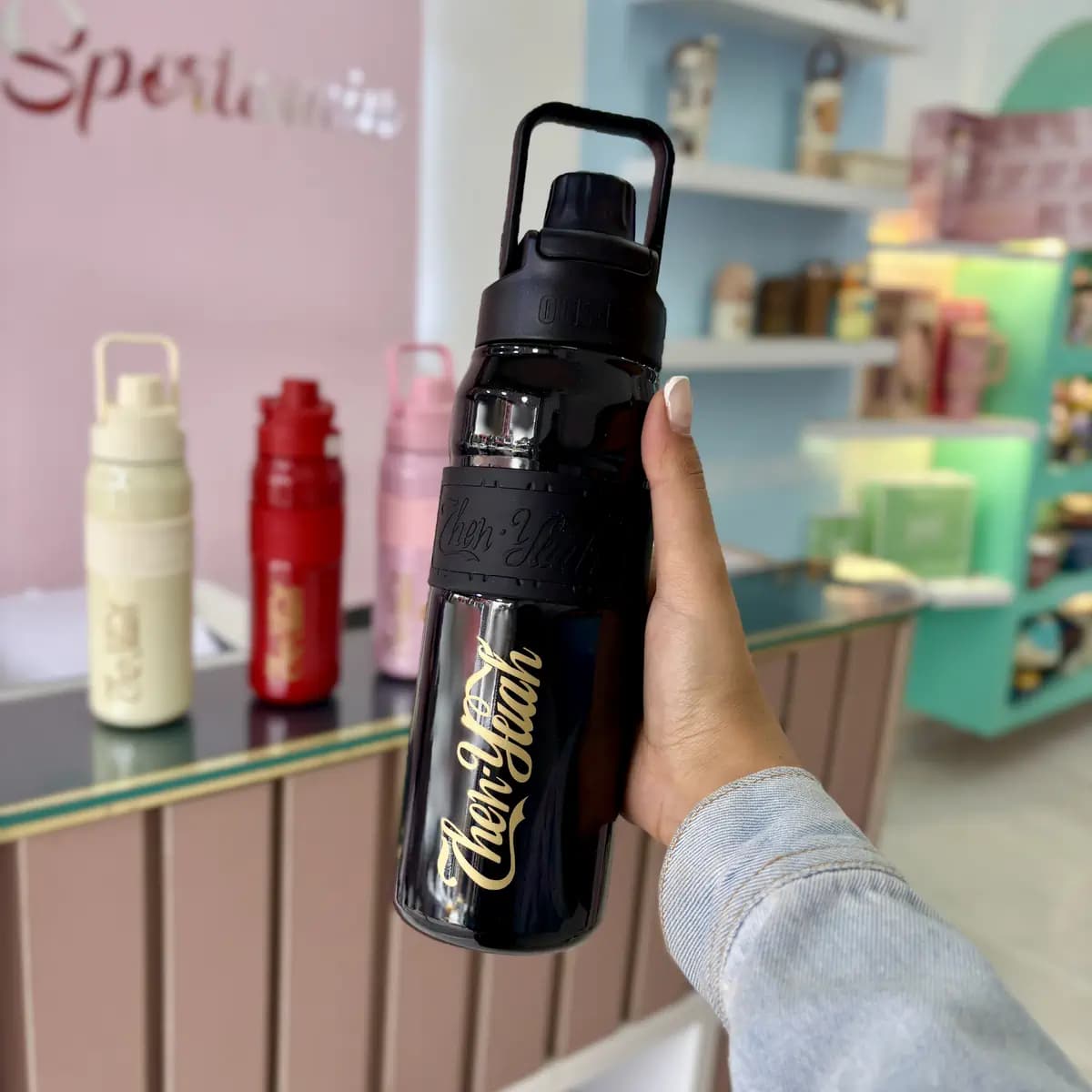 بطری استیل دور سیلیکونی اسپورت — تصویر ۶