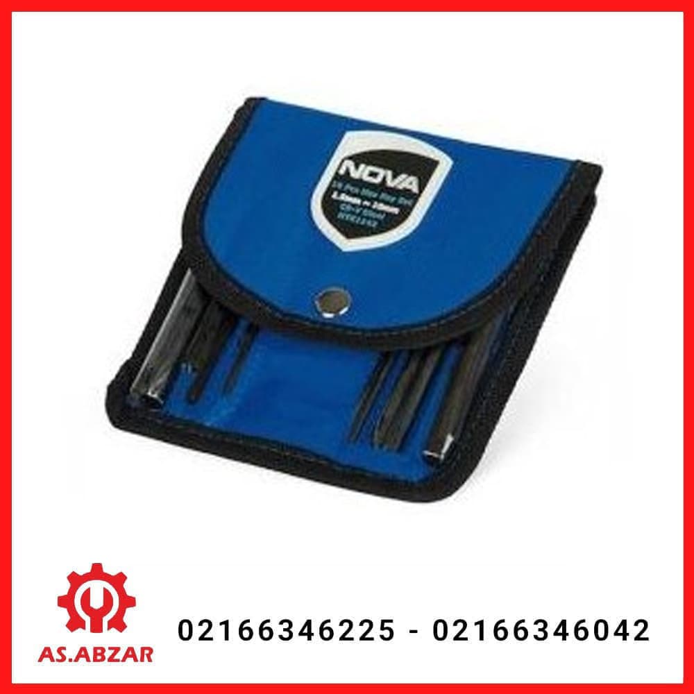آچار آلن شش گوش کیفی 10 عددی سایز کوتاه نووا مدل NTK-1142