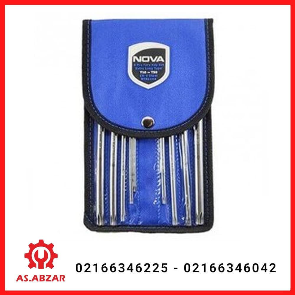 آچار آلن نووا ستاره ای کیفی بلند 9 عددی نووا مدل ntk-1144