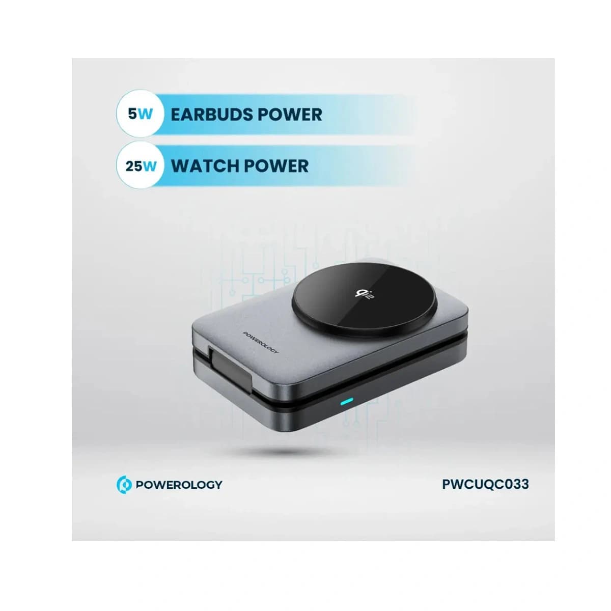 شارژر بی‌سیم چندمنظوره Qi2 Fast Charging پاورولوژی مدل PWCUQC033 — تصویر ۵