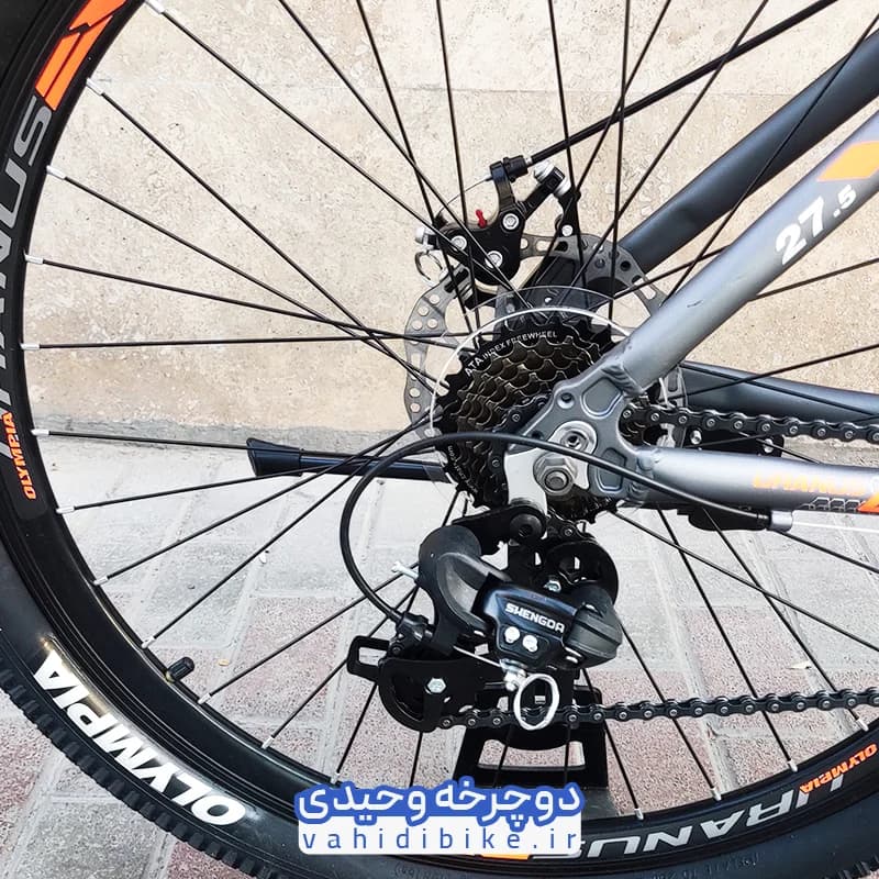 دوچرخه 27.5 المپیا مدل WINNER Disk | وینر دیسکی طوسی نارنجی — تصویر ۷