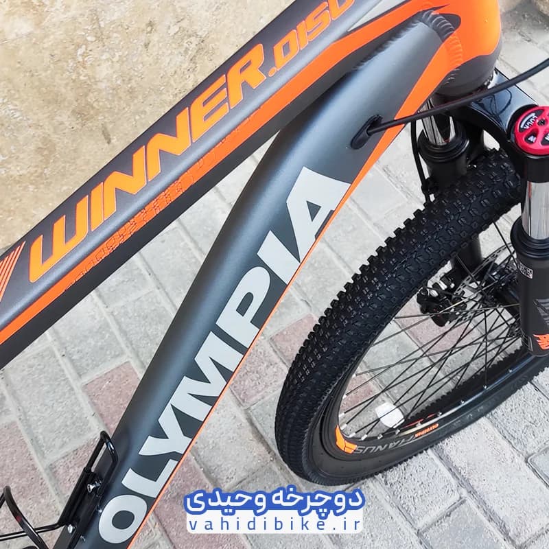 دوچرخه 27.5 المپیا مدل WINNER Disk | وینر دیسکی طوسی نارنجی — تصویر ۵