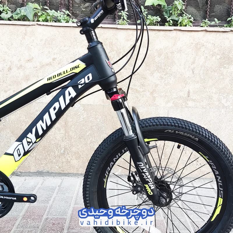 دوچرخه 20 المپیا مدل RED BULL.DISK | ردبول دیسکی مشکی فسفری — تصویر ۳