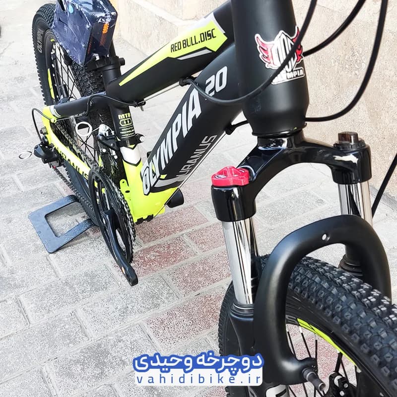 دوچرخه 20 المپیا مدل RED BULL.DISK | ردبول دیسکی مشکی فسفری — تصویر ۶