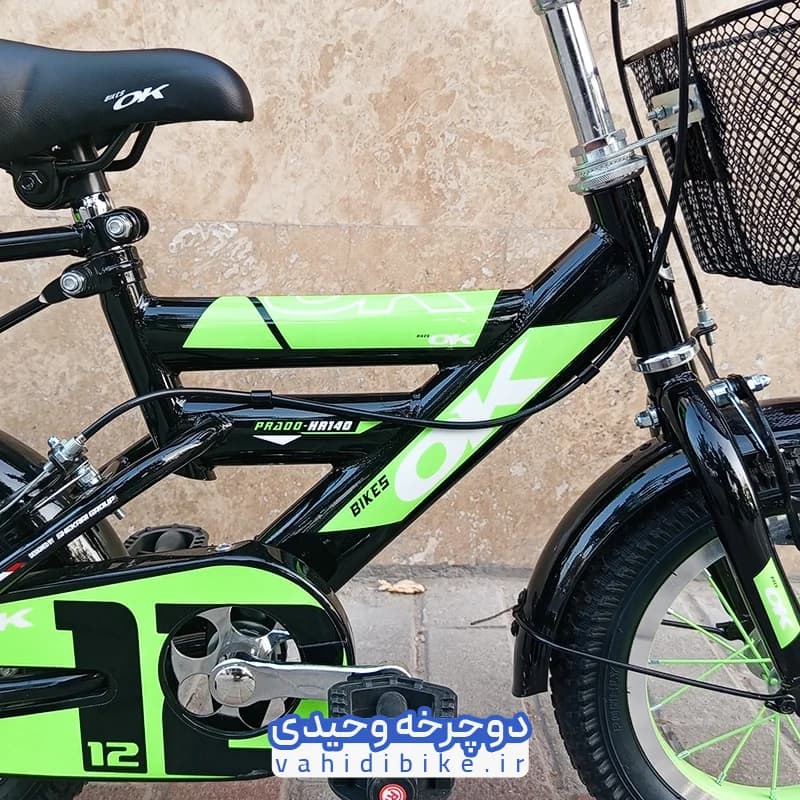 دوچرخه 12 اوکی مدل 140 | مشکی سبز — تصویر ۳