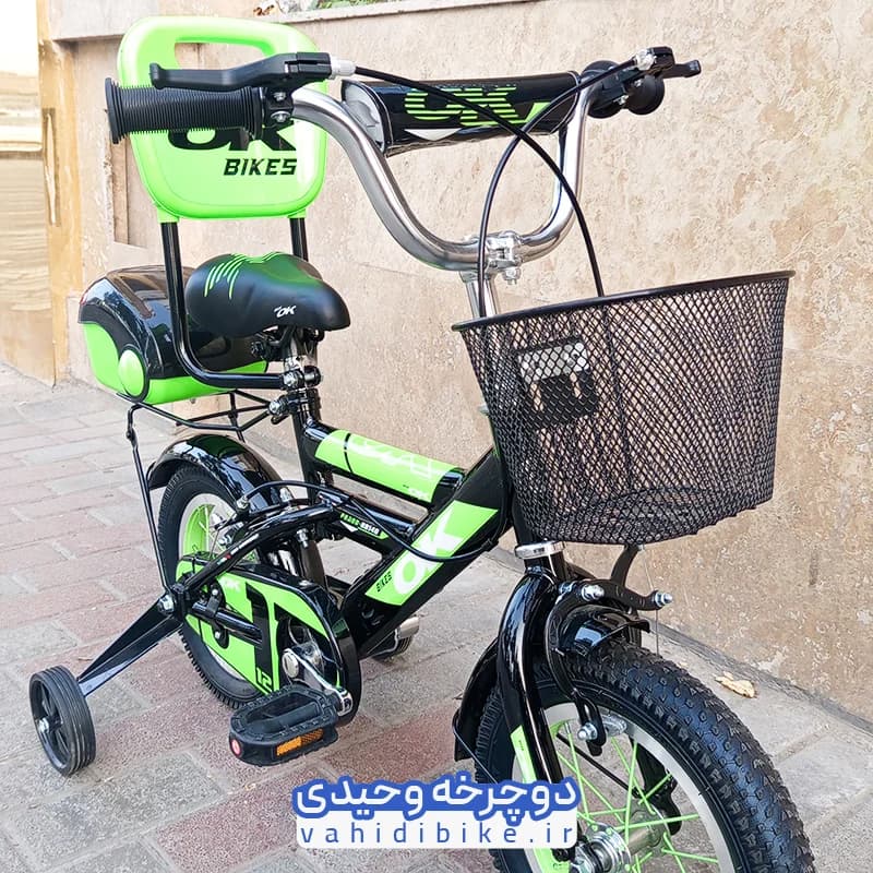 دوچرخه 12 اوکی مدل 140 | مشکی سبز — تصویر ۶