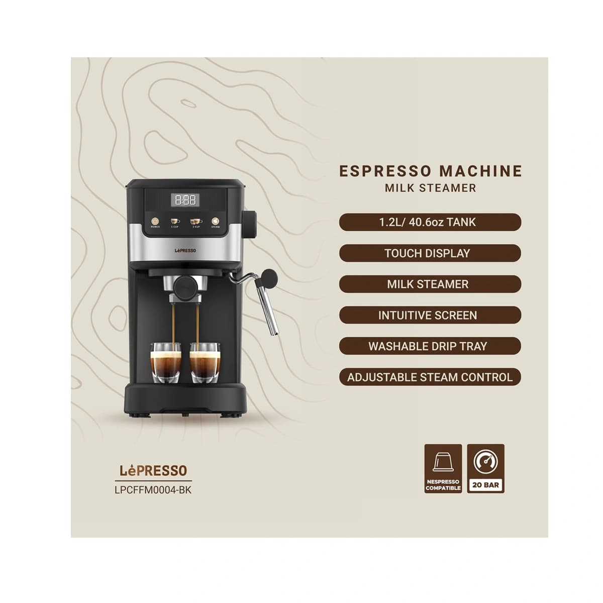 دستگاه اسپرسوساز لپرسو Suprema مدل LPCFFM0004-BK — تصویر ۱۱
