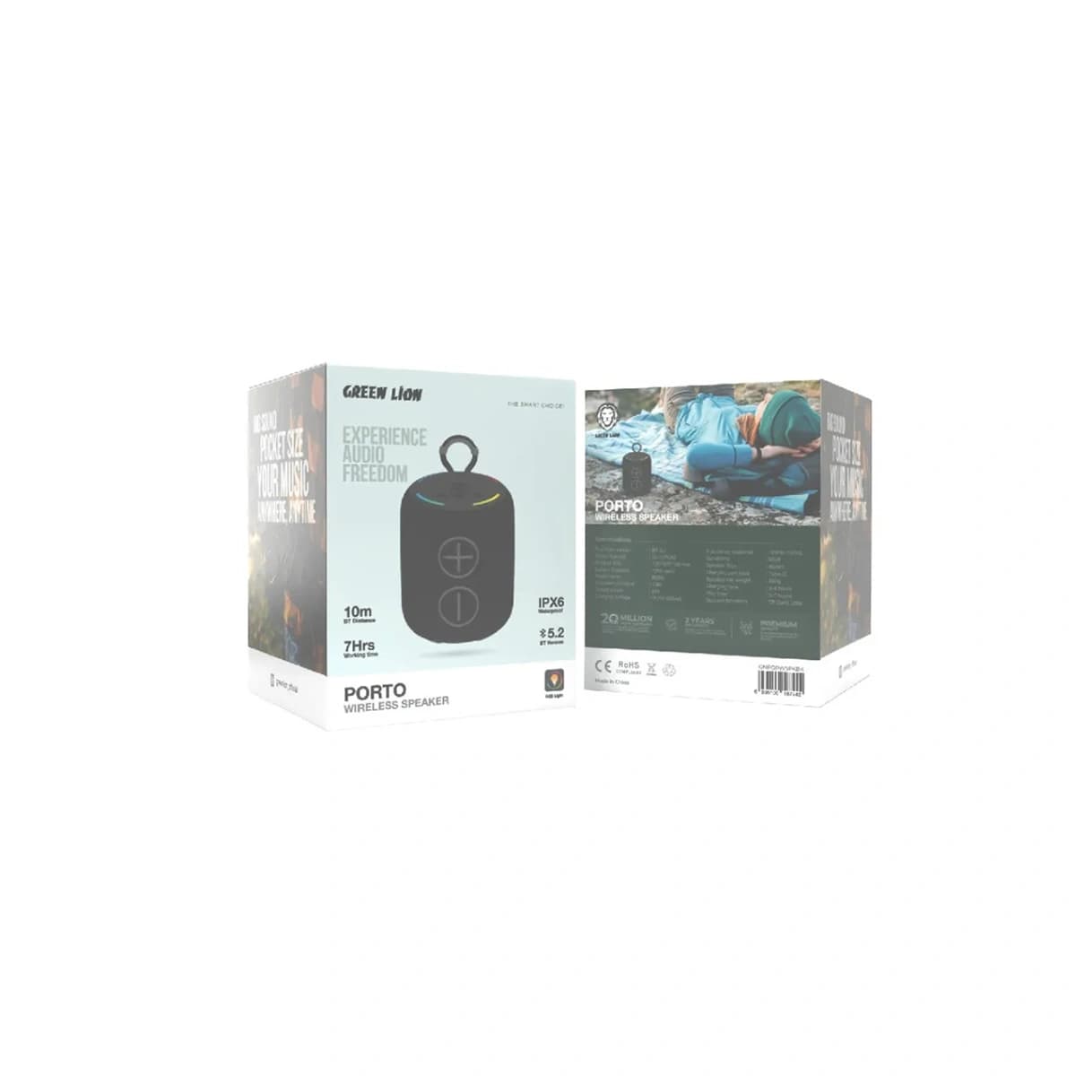 اسپیکر بلوتوثی ضدآب Porto با نور RGB و توان ۸ وات گرین لاین — تصویر ۳
