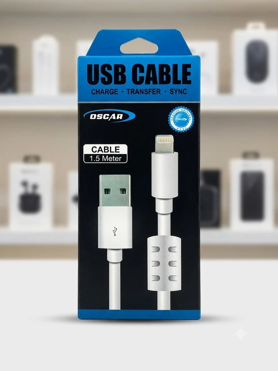 کابل شارژ USB به لایتنینگ اسکار OSCAR – مناسب برای آیفون و آی‌پد