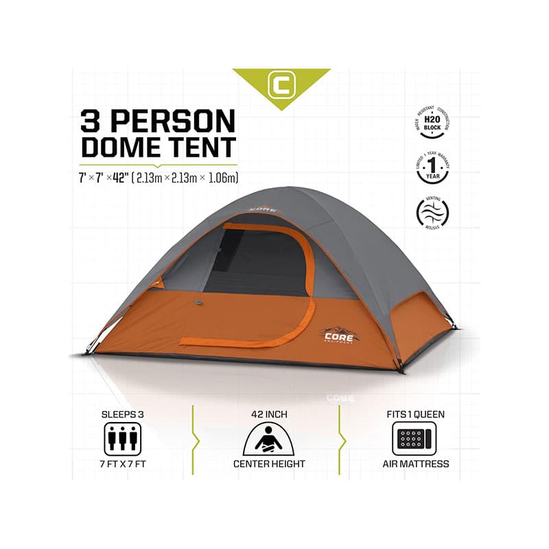 چادر کمپینگ کر سه نفره – 40001 Core 3 Person Dome Tent — تصویر ۱۱