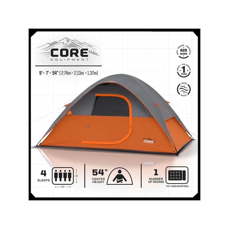 چادر کمپینگ کر چهار نفره – 40002 Core 4 Person Dome Tent — تصویر ۳