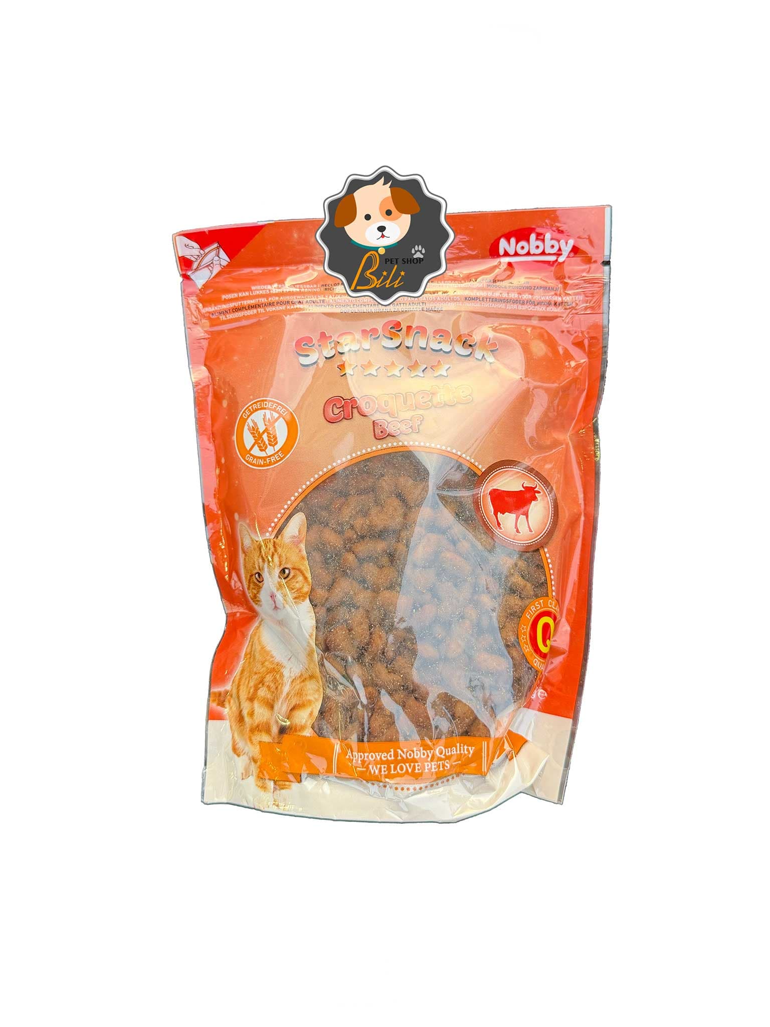 تشویقی گربه نوبی با طعم گوشت گاو ۱۲۵ گرمی ـ Nobby StarSnack Cat Croquette Beef 125 g